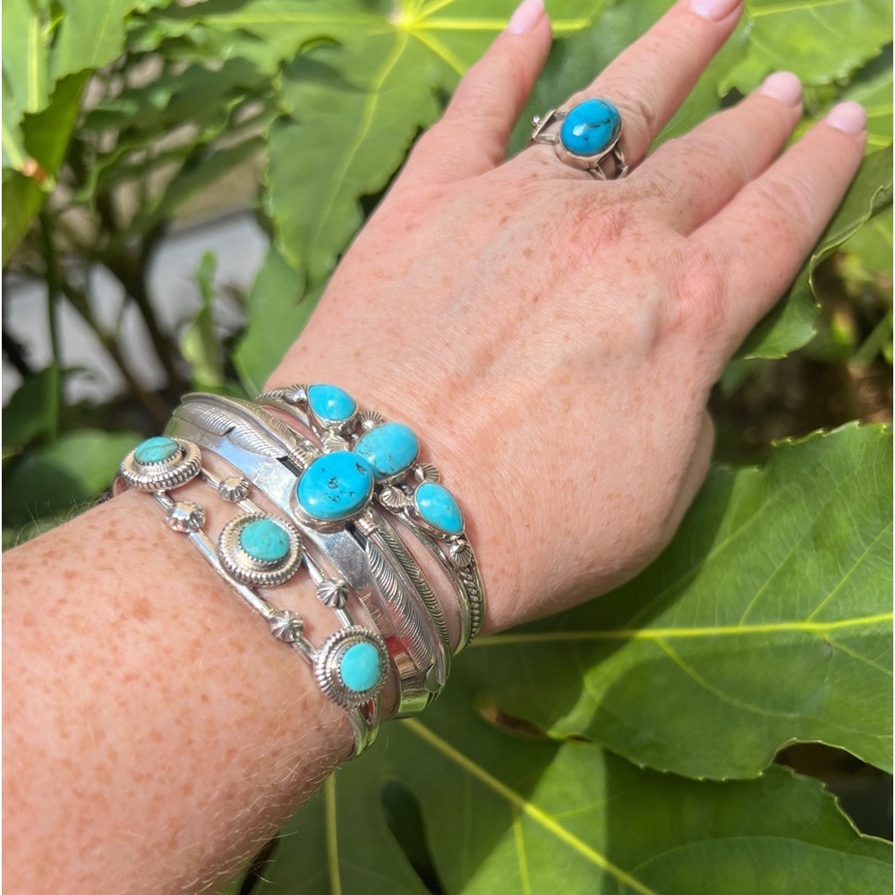 Navajo Turquoise Ring by Verley Betone, size 6.5 - Picture 2 of 6